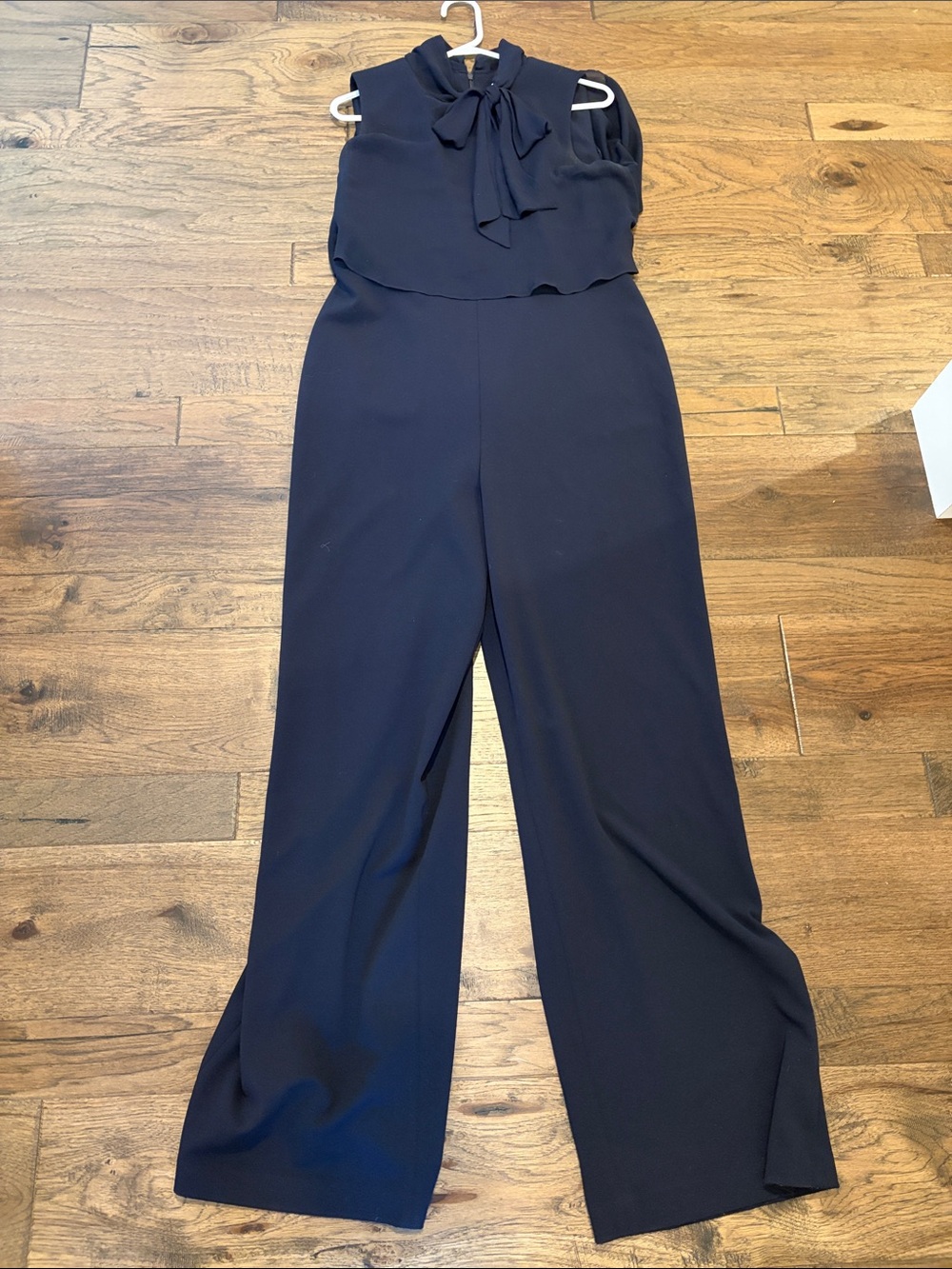Calvin Klein Navy Sleeveless Tie-Neck Jumpsuit